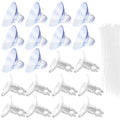 20 Pack 25mm Suction Cups and 0.2” Clips, Transparent Aquarium Suction Cups 100 Pcs Adjustable Zip Ties, Utility Sucker Pad for Fish Tank Decoration/Moss Shrimp Nest - style: Suction Cups*10，Clips*10