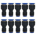 zjxed 1/4" OD x 3/8" OD Pneumatic quick Connector Push to Connect fittings Straight reducer Union/Coupler (Pack of 10) - size: 1/4 inch-3/8 inch