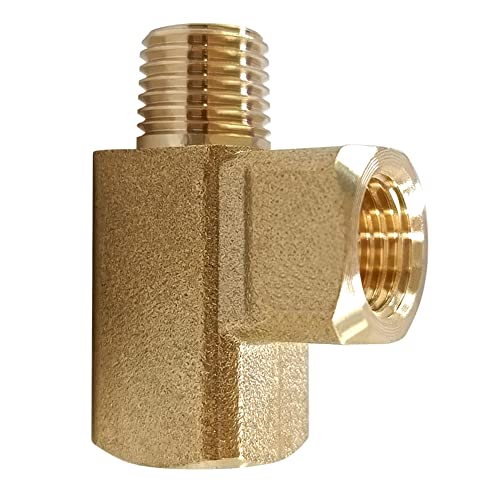 Uenede 2PCS Brass Tee Pipe Fitting 1/4" NPT Female x 1/4" NPT Female x 1/4" NPT Male for Water/Oil/Gas - style: Female x Female x Male