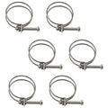 (6 Pieces) 50-55mm Double Wire Hose Clamp Pipe Tube Clamps 304 Stainless Steel Hose Clips - color: 50-55