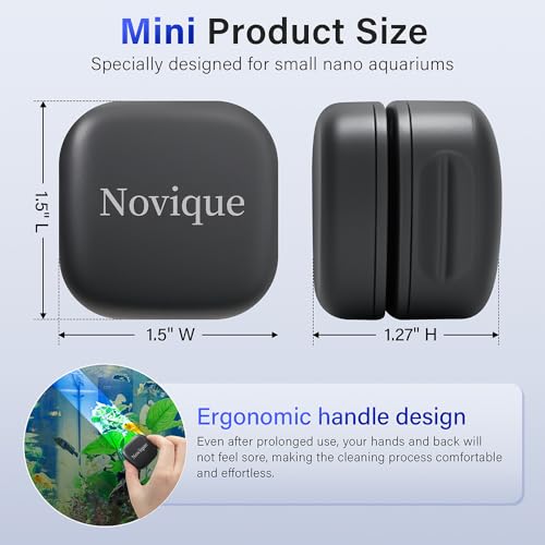 Mini Aquarium Glass Magnetic Cleaner Brush Small Fish Tank Magnetic Scrubber Suitable for Glass Aquariums with A Thickness of No More Than 8mm (5/16 Inches)