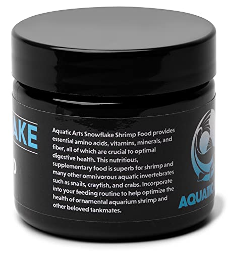 Aquatic Arts Shrimp Food Pellets for Freshwater Aquariums – Neocaridina & Sulawesi Diet, Large Snowflake Sinking Pellets for Live Aquarium Invertebrates, 1oz