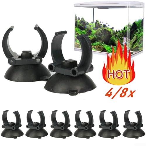 4/8 Pcs Aquarium Heater Suction Cups Clips 35mm Replacement Fish Tank Thermostat Holders Heaters for Bars Black Resin Clamps Fit 2.5cm Tubes(8pcs) - size: 8pcs