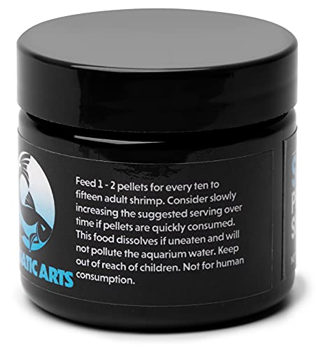 Aquatic Arts Shrimp Food Pellets for Freshwater Aquariums – Neocaridina & Sulawesi Diet, Large Snowflake Sinking Pellets for Live Aquarium Invertebrates, 1oz
