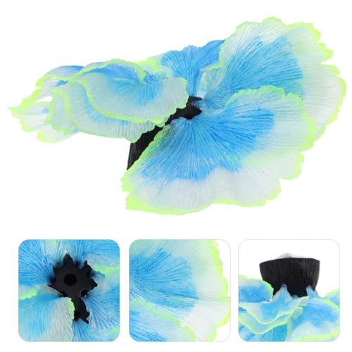 Cabilock Fish Tank Aquatic Plant Decor Silicone Blue Artificial Water Grass Ornament for Aquarium Landscape Micro Landscape Decoration