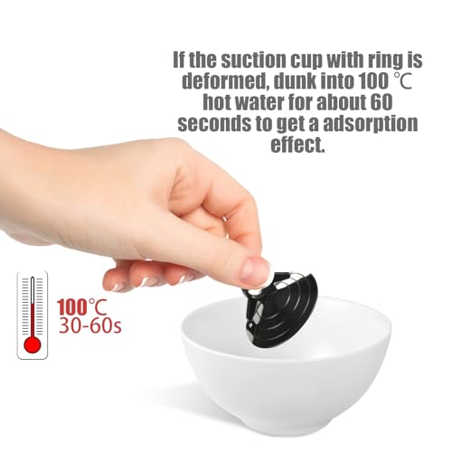 AccEncyc Suction Cups with Loops 24Pcs Window Suckers with Ring Car Glass Windshield Sunshade Suction Cups Aquarium Heater Suction Cups Glass Suction Pads for Seasonal Xmas Decorations (Black)