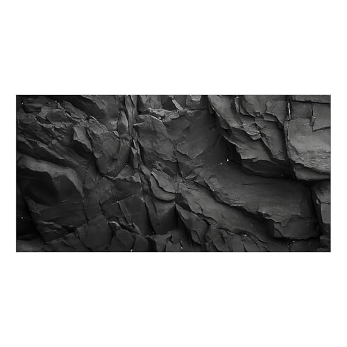 Stone Aquarium Background, Underwater Black Rock Fish Tank Background Rocky Terrarium Background, Polyester Background with 6 EVA Double-Sided Tapes 48x24 inches/120x60cm - color: Stone, size: 48"L x 24"W