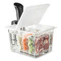 EVERIE 12 Quart Sous Vide Container with Collapsible Hinged Lid + Wobble-Free Stainless Steel Rack Divider— NSF Approved Container, BPA-Free Lid, Compatible with Anova and Instant Pot - color: Container with lid and rack