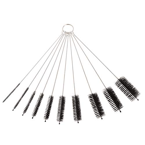 10 Pack Flexible Brush for Tubing Flexible Bristles 7.9 Inch Long Stainless Steel Tube Aquarium Filter Brushes
