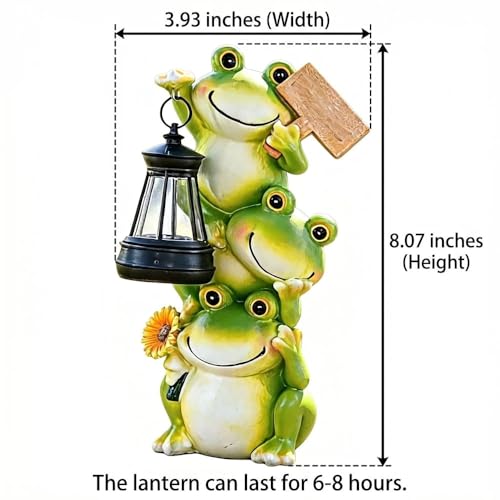 Realistic Frog Resin Figurine Glass Fish Tank Edge Hanging Ornament Outdoor Garden Flower Pot Rim Decor Animal Statue for Aquarium Patio Yard Home Decoration (Frog with a Lantern) - color: Frog With a Lantern
