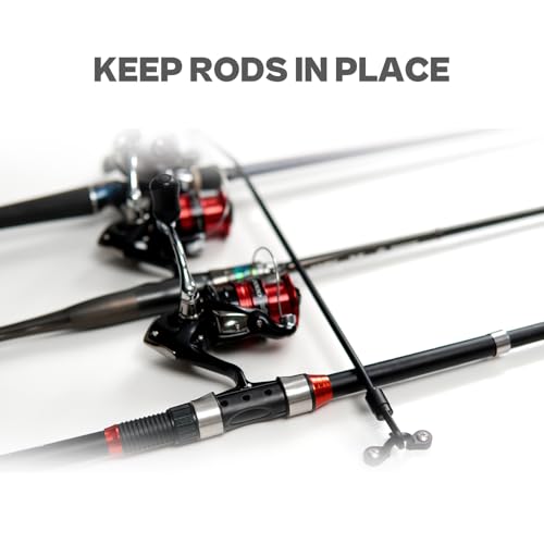 Fishing Rod Straps for Boat Deck, 18" Rubber Bands Based Tie Down Holder Straps for Boat, Kayak, Truck Bed