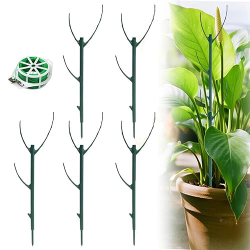 5 Pack Stackable Monstera Plant Support, Garden Plant Stakes for Indoor and Outdoor Plants, Climbing Plant Support Structures Plant Holder Stick Moss Pole for Support Tall Potted Plants (5PCS) - color: 5PCS