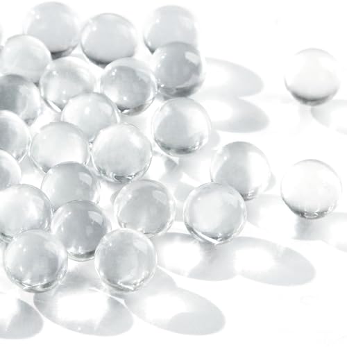 DomeStar 1LB Glass Marbles, Round 0.63 Inch Clear Glass Beads for Vase Fillers, Home Decor - color: Clear