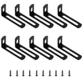 2"x1"x0.5"Adjustable Right Angle Brackets Metal L Bracket Heavy Duty 90 Degree Corner Fastener L-Shape Corner Brace Support Black Shelf Bracket , 10Pcs - size: 2"x1", style: BLACK/10PCS