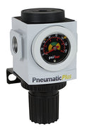 PneumaticPlus PPR3-N02BG Compressed Air Pressure Regulator 1/4" NPT (High Flow), Embedded Gauge & Bracket - size: 1/4" NPT (High Flow)