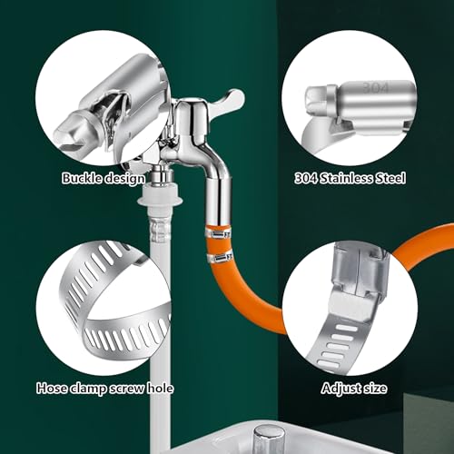100 Pcs Hose Clamps Stainless Steel, 6-38mm Adjustable Worm Gear Pipe Clamps, Fuel Line Hose Clips Heavy Duty for Plumbing, Dishwasher, Automotive, Washing Machine, Mechanical - size: 100 pcs (1/4'' - 1-1/2'')
