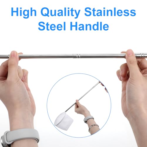 Tyqour Fish Tank Net Small Extendable Aquarium Net with Long Handle Aquarium Fish Net, Surface Skimmer Aquarium Minnow Net for Fish Shrimp Tank, Small Ponds, Creek