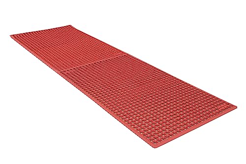Rhino Mats, K-Series Comfort Tract Anti-Fatigue Drain-Thru Beveled Floor Mat, Drainage Non-Slip Grease-Resistance for Kitchen, Restaurant, Pool, Gym, Bar or Patio (Terra Cotta, 3' x 10' x 0.5") - size: 3' x 10' x 0.5" Terra Cotta