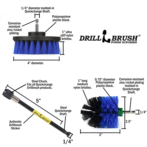 Boat Cleaning Tool Set - Boat Accessories - Aquatic Cleaning Supplies - Hull Cleaner Brush Heads - Barnacle Removing Brush Set - Fish Tank Restoration Brush - Boat Deck Cleaning Tools - Medium Stiff - color: Blue