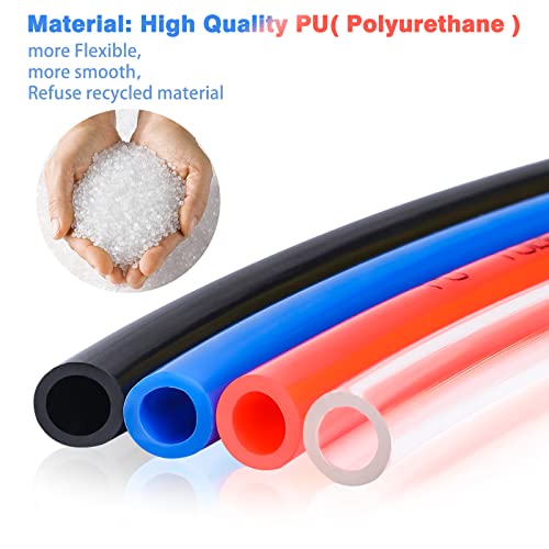 VerRich Pneumatic Tubing Pipe Pu Hose,Blue 12mm OD x 8mm ID 80 Meters 262 FT PU Air Hose Line Tube for Air Compressor Transfer - color: Blue, size: OD12mm*ID8mm 262 FT (80 Meters)