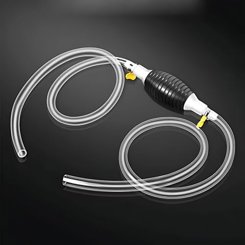 High Flow Siphon Hand Pump Portable Manual Car Fuel Transfer Pump for Gas Gasoline Petrol Diesel Oil Liquid Water Fish Tank with 1M Siphon Hose