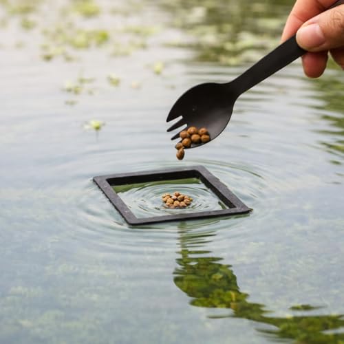 Square Floating Fish Feeding Ring Set, 3 Sizes Aquarium Decoration Interception Tool for Duckweed Control, for Guppies, Helps Keep Food Together, with Spoon