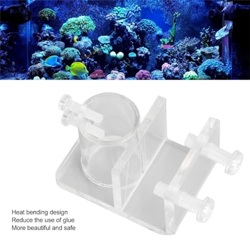 20mm Inner Diameter Acrylic Aquarium Pipe Clip – Water Tube Holder for Lily Pipes, Hot Bend Design Saves Space, Fits Glass Up to 2cm Thickness