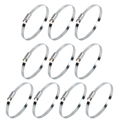 10Pcs Narrow Band 9mm Steel Adjustable Hose Clamp Hoop 90-110mm HC90-110/9 (90-110mm) - size: 90-110mm