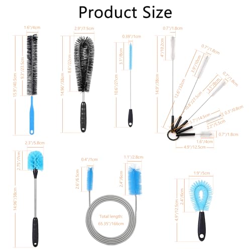 7pcs Fish Tank Cleaning Brushes Kit Beta Fish Aquarium U-Shape Brush Extra Long Filter Nylon Tube Flexible Hose Tank Cleaning Tools for Acrylic Fishes Tanks Kitchen Glasses Drinking Straws