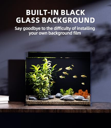 3 Gallon Glass Fish Tank Ultra Clear Rimless Aquarium, Built-in Black Background Rectangular Tank - size: 3 gallon tank only