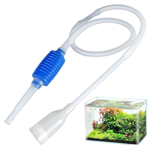 Aquarium Siphon, 5 Feet Manual Siphon Pump, Aquarium Vacuum Gravel Cleaner Ideal for Cleaning and Changing Water in Minutes, Fish Tank Accessories Vacuum Gravel Cleaner Water Transfer Pump