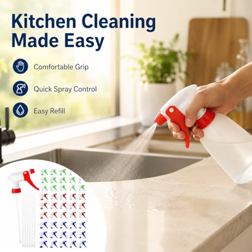 60 Pcs Spray Nozzles for Bottles, 3 Color 28/400 Spray Bottle Sprayer Replacement with Tubes and Filter Screens for Cleaning, Salon, Garden Refills - color: Red, Green, Blue (3 color)
