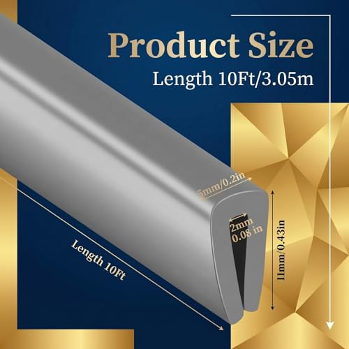 Kingdder Rubber Edge Trim 1/8" U Channel Sheet Metal Edge Protector Door Seal Strip Guard Weather Resistance Fits for Car Doors Steel Plates Glass Hatches Table Corners (10 Feet Long, Grey) - size: 1/8" U ，10 Feet Long
