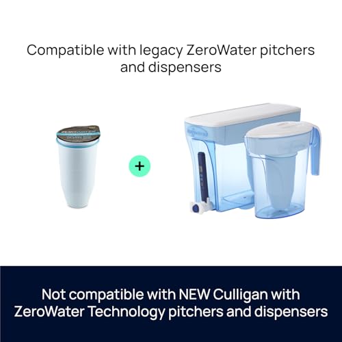 ZeroWater 52-Cup Ready-Read 5-Stage Water Filter Pitcher Dispenser with Five Stage 0 TDS Zero Water Filter – IAPMO Certified to Reduce Metals, Chlorine, Lead, Chromium, and Forever Chemicals PFOA/PFOS - style: 52-Cup Dispenser