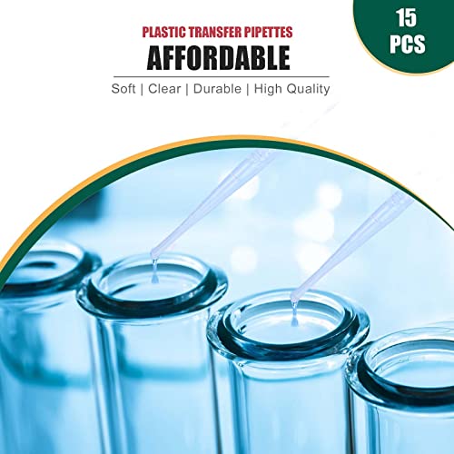 moveland 3ml Disposable Plastic Dropper Pipettes, Calibrated Dropper Suitable for Science Laboratory, DIY Art (15) - size: 3 ML