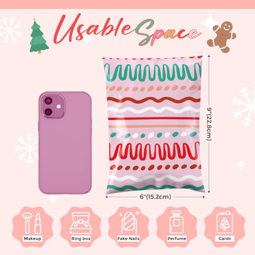 Metronic Poly Mailers 6x9 Inch 1200pc Shipping Bags for Clothes,Self Adhesive Shipping Envelopes for Small Business,Waterproof Mailers Poly Bags for Shipping,Packaging Mailing Bags Pink Squiggles - color: Pink Squiggles, size: 6x9 1200pc（A Box）