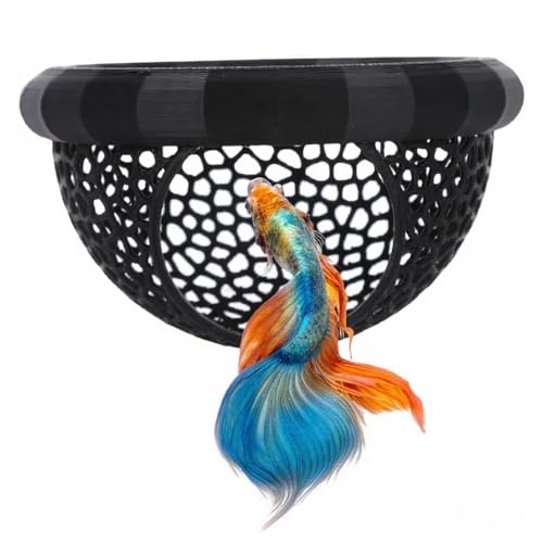 Laoha 2 PCS Floating Betta Hammock & Shrimp Shelter – 3D Printed Aquarium Decor with Feeding Ring, Safe Resting Spot for Betta Fish, Shrimp and Small Fish