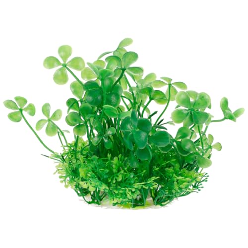 BESPORTBLE Artificial Aquarium Plant Decor Realistic Plastic Fish Tank Decoration for Natural Aquatic Landscapes Lightweight St Patrick S Day Green Fish Tank Accessories 5.90X5.90X3.93In