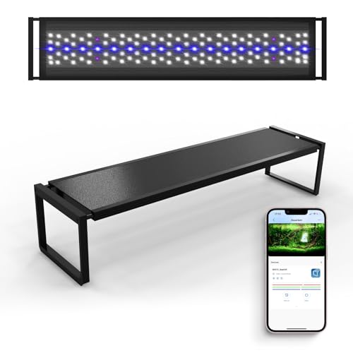 FZONE Aquarium Light for Plants, 72W LED Fish Tank Light for 47–55 ", Full Spectrum with APP Control, Timer & Sunrise/Sunset (Light 120) - size: Light120 | For 47.2-55.1 inch tank