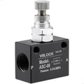 Pneumatic Air Flow Control Valve, PT1/4 Speed Regulating One-Way Throttle Valve ASC-08 - size: PT1/4
