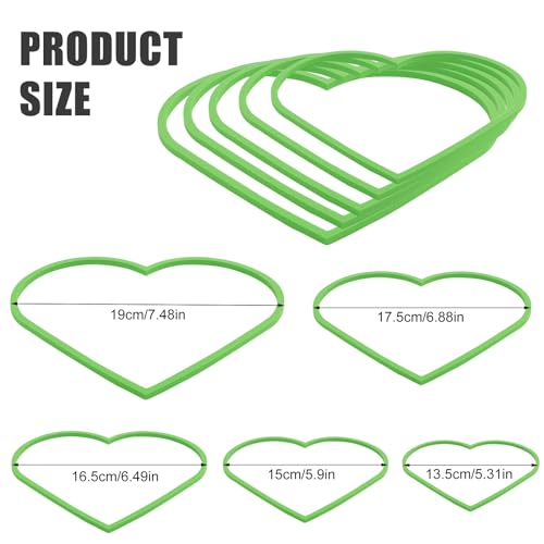 PEUTIER 5pcs Aquarium Floating Plant Rings, Foam Betta Fish Feeding Rings Heart Shaped Fish Tank Feeder Plant Fence Corral Keep Floating Plants in Place & Out of Filters Decor (Green)