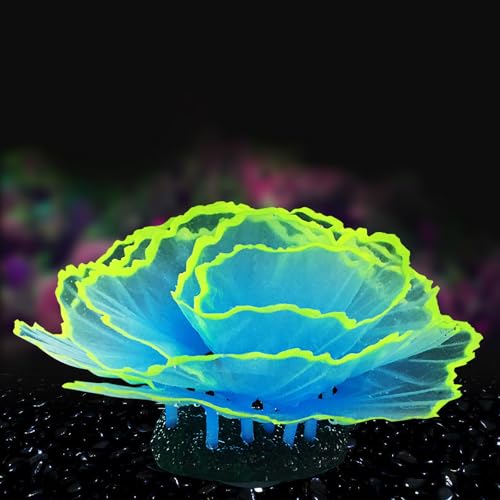 Besimple Artificial Coral Ornament Glowing Effect Resin Aquarium Plants Coral Aquarium Fish Tank Decorations(Blue) - color: Blue
