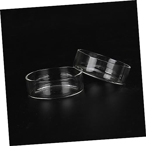 GANAZONO 5pcs Crystal Shrimp Feeding Bowl Round Transparent Feeder Dish for Shrimp Fish and Reptiles Durable Aquarium Supplies for Beautiful Tank Decoration - size: Size 2