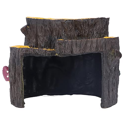 1 Piece Artificial Aquarium Stump, Non-Toxic Resin, Food Platform, Stable, Realistic Design, Terrarium Cave Ornament for Shelter