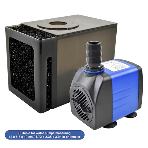 CONQUERALL Small Submersible Pump Filter Box 15×9×10,5 cm Protective Case with Suction Cups for Fish Tank and Sump Filter Supplies - color: Acrylic Protective Box, size: 5.91×3.54×4.13 inch