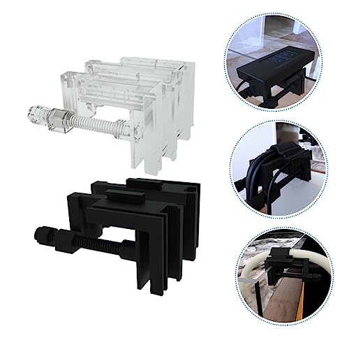 NUOBESTY 2pcs Acrylic Fish Tank Hose Holder Clip Water Filter Mounting Bracket Lightweight Multi-function Clips for Aquarium Inlet Outlet
