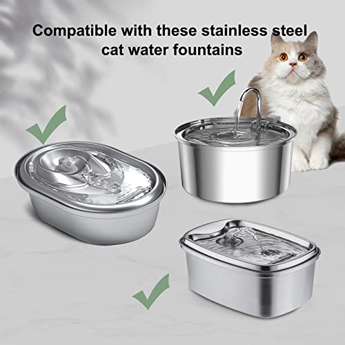 Cat Water Fountain Filters, Compatible with Stainless Steel Pet Fountain 8 Filters with 8 Sponges Replacement Filters for Cat Fountain (8 Filters& 8 Sponges) - size: 8 Filters& 8 Sponges