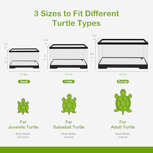 Small Turtle Tank Kit,All in One Red Eared Slider Aquarium,PC Aquatic for Baby Tortoise,Fishes and Amphibians, Includes Silent Filter,Filter Plates,UVB Lamp,Bulb,Plants,Stone,Basking Platform - size: Small(11.8*7*7.1inch)