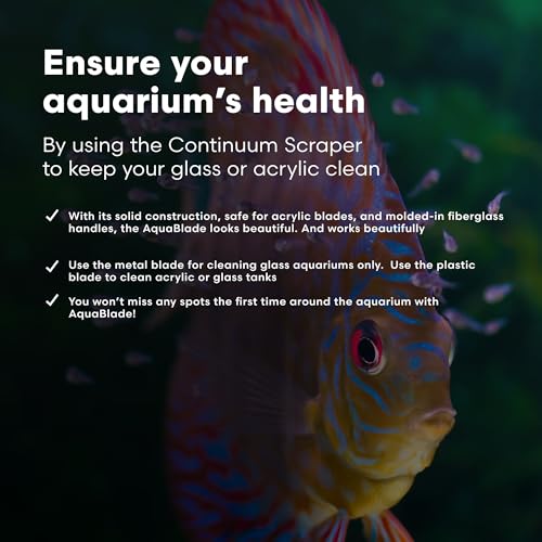 Continuum Aquatics Continuum AquaBlade P - Short Fish Tank Algae Scraper, Acrylic Safe Scraper - Aquarium Cleaning Tools