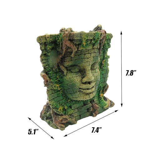 Tfwadmx Aquarium Decoration Statue Fish Tank Resin Ancient Roman Ruins Ornament Cave Hideout for Hermit Crabs Crayfish SuckerFish Guppy